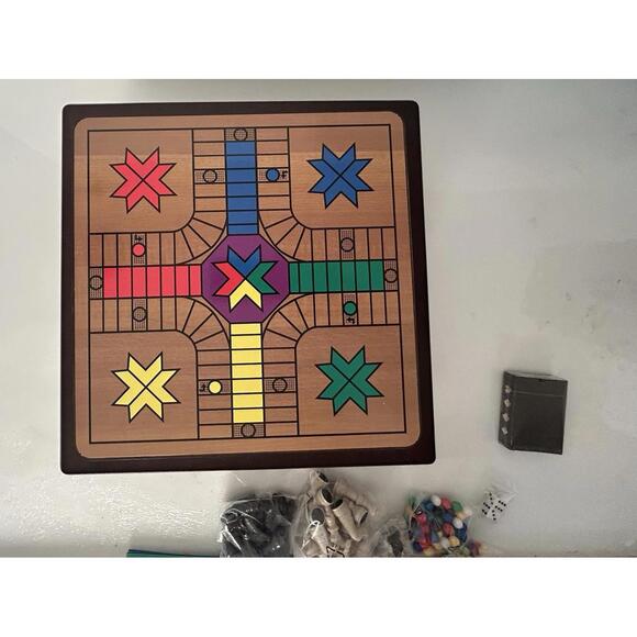 Game Gallery 12 in 1 Game House with 12 Classic Games Chess Checkers Pachisi New - Picture 8 of 9